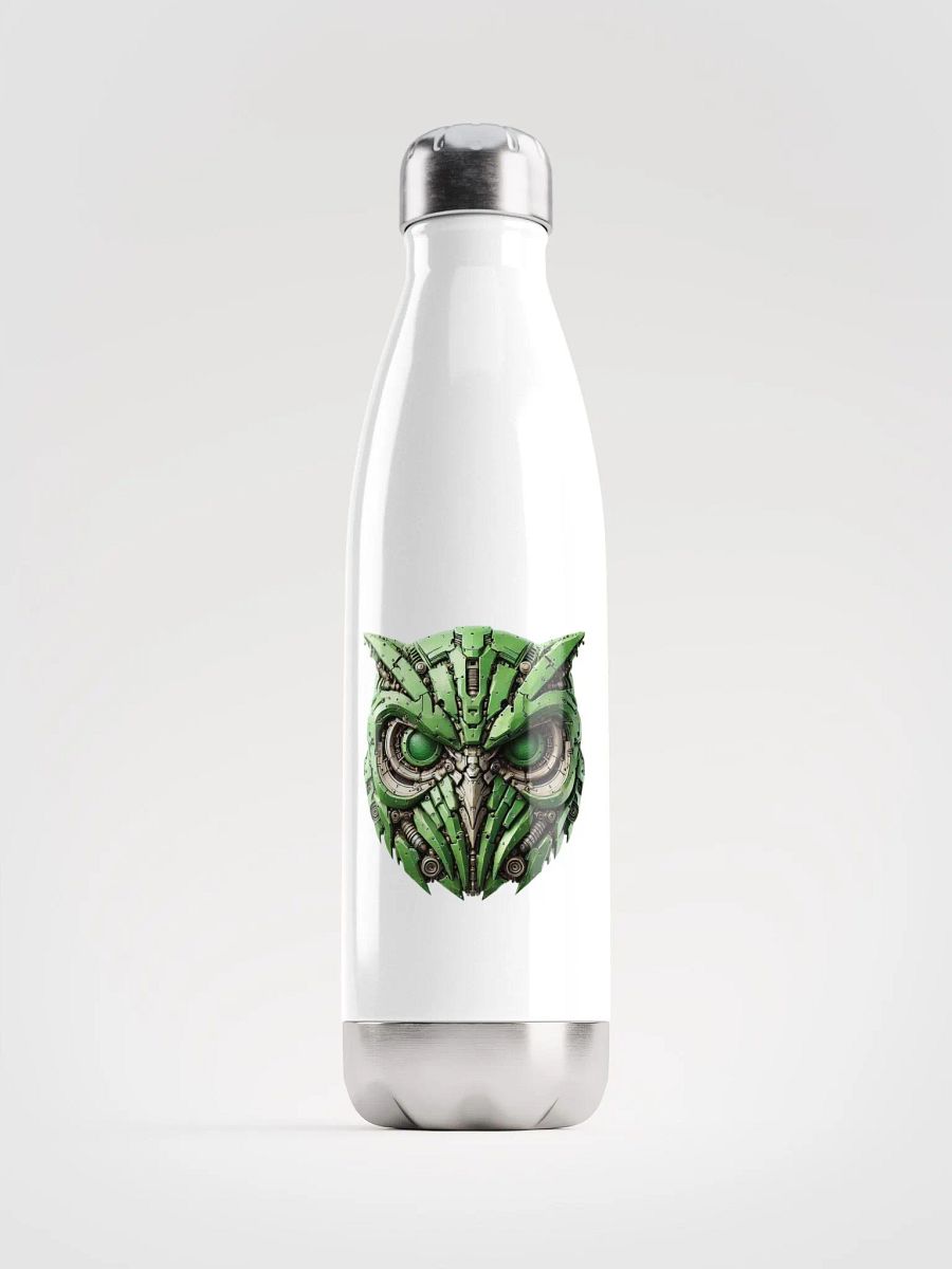 Light Green Stainless Steel Water Bottle with Iron Owl Robot Design product image (1)