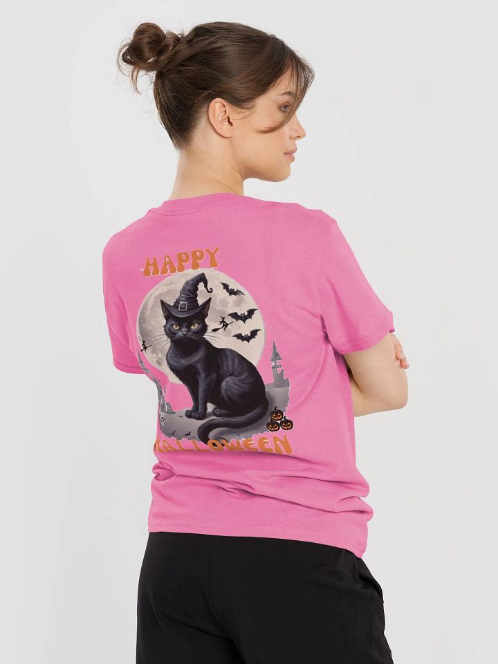 "Spooky Cat Halloween Tee – Cute & Creepy Black Cat T-Shirt, Perfect for Halloween!" product image (2)