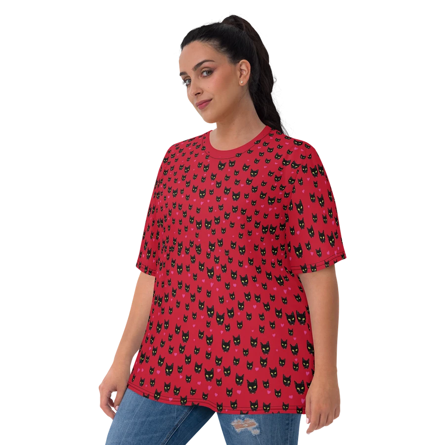 'Red Kitty Dots' Womens Poly Tee product image (2)