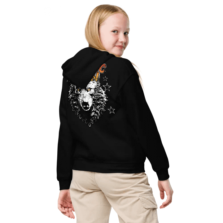 Wolf Star Back Kids Hoodie product image (1)