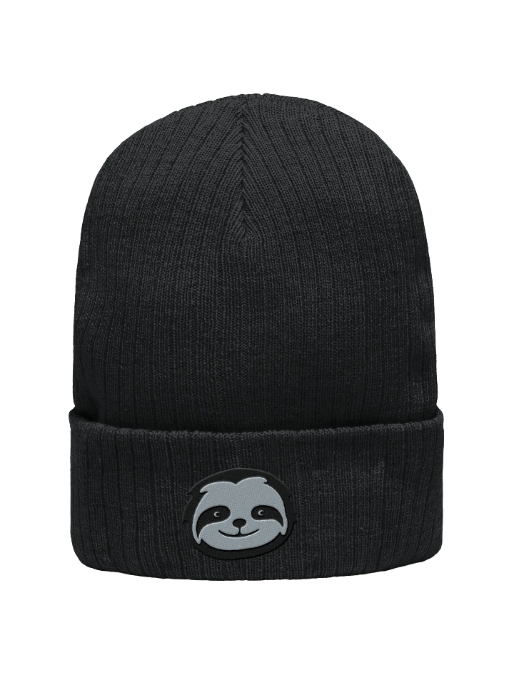 Sloth Mascot Embroided Ribbed Beanie product image (2)