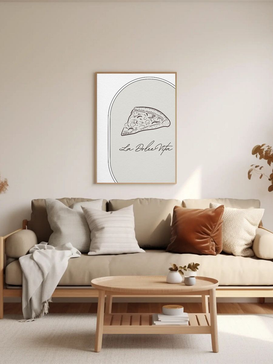 La Dolce Vita Italian Pizza Wall Art - Minimalist Kitchen Decor, Black and White Food Illustration, Modern Pizza Lover Print, Italian Decor product image (2)