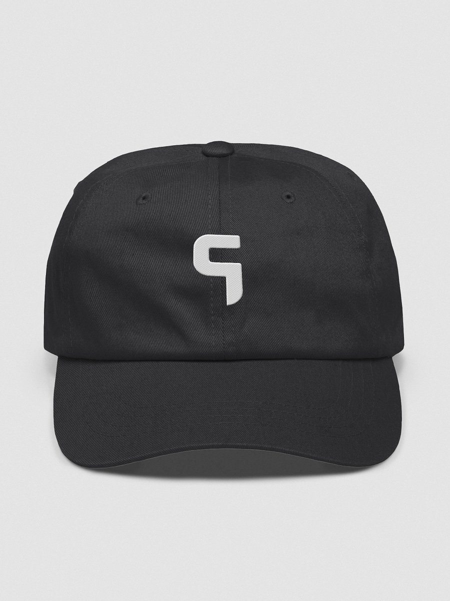 white on black dad hat product image (1)