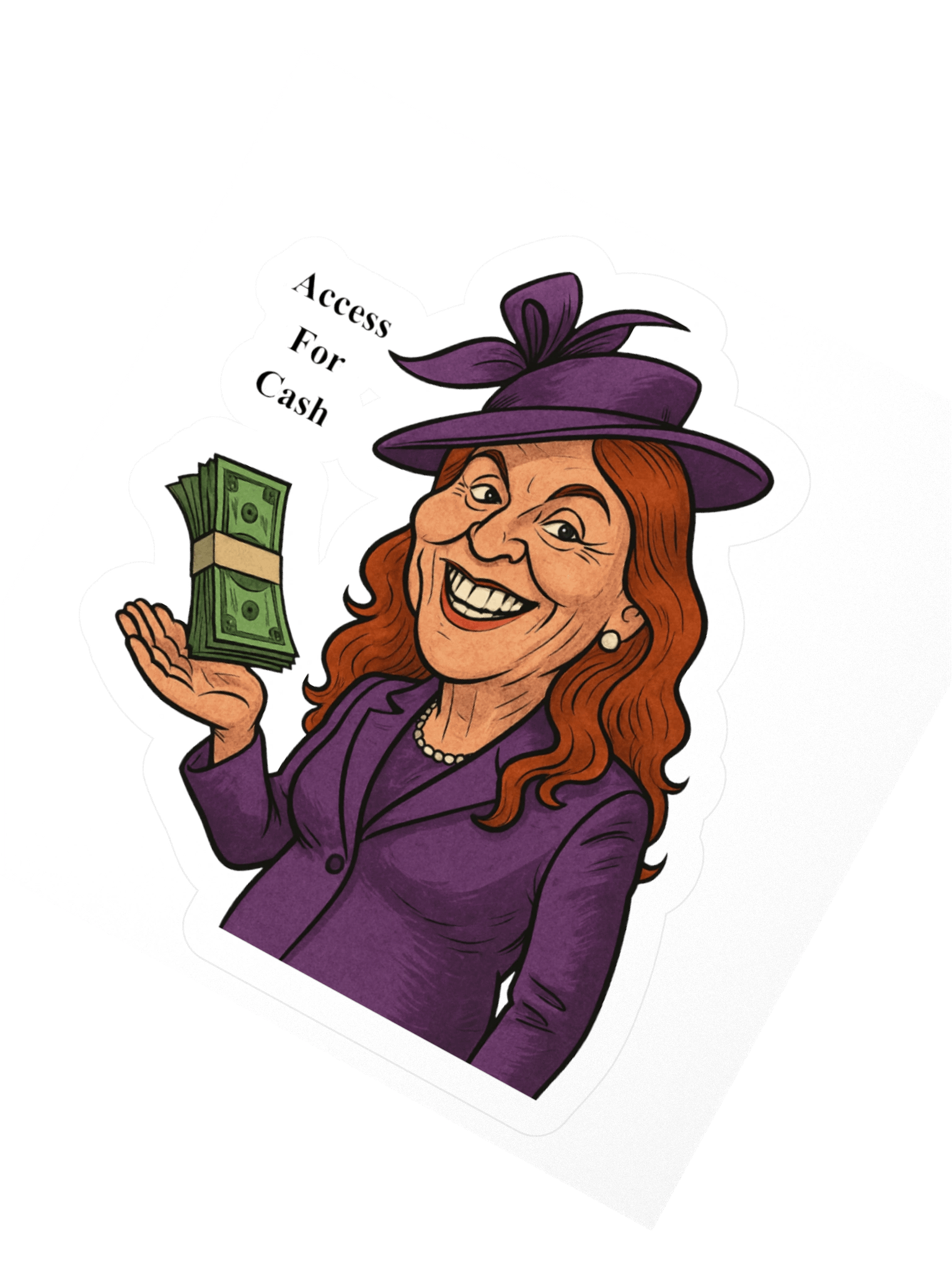 Royal Parody – “Access for Cash” Collectible Kiss-Cut Sticker (3″) | As Never Collection product image (2)