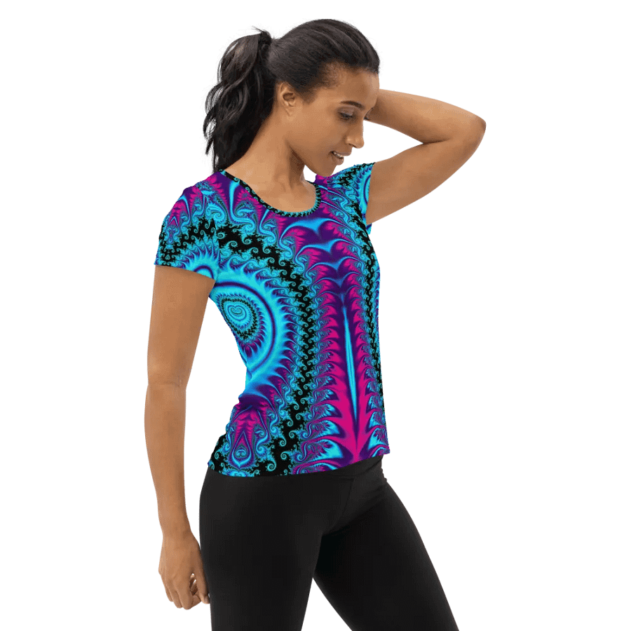 Fractal women's athletic tee - Frost-Fern Forest product image (4)