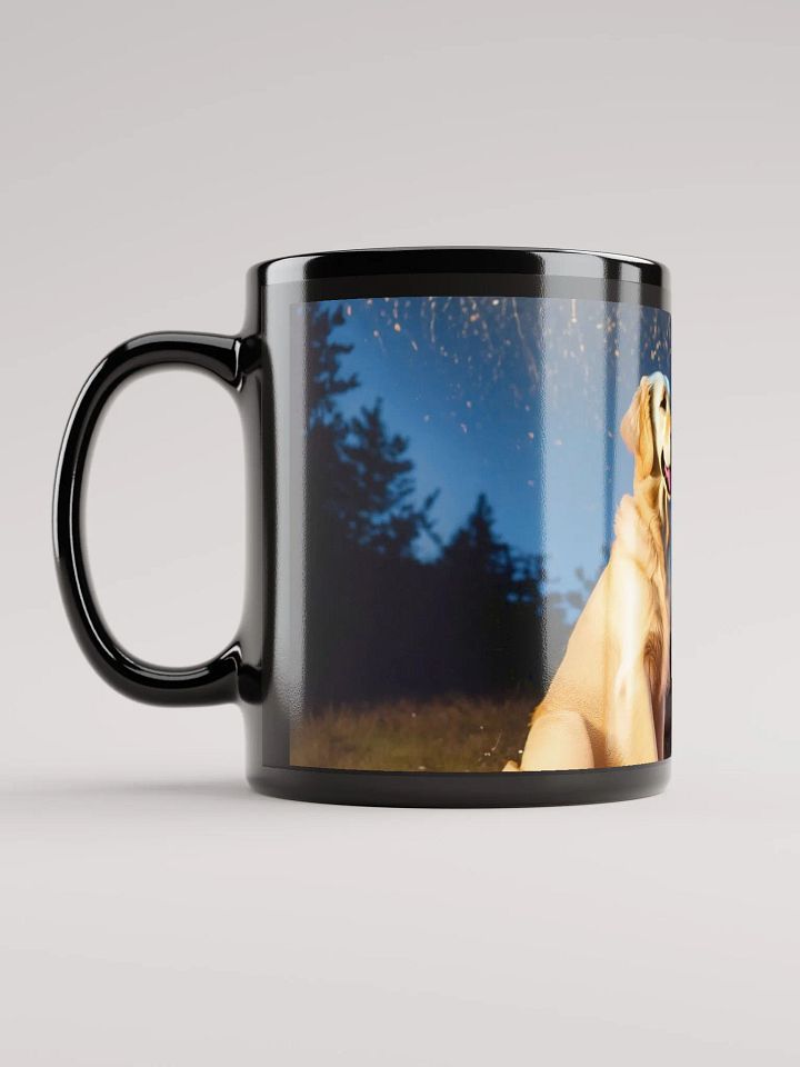 Campfire Buddy: Black Glossy Mug for Dog Lovers and Outdoor Enthusiasts product image (2)
