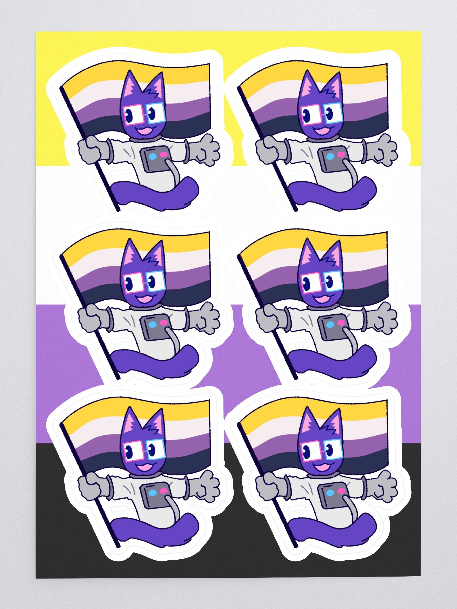 non-binary pride kaykay sticker sheet product image (3)