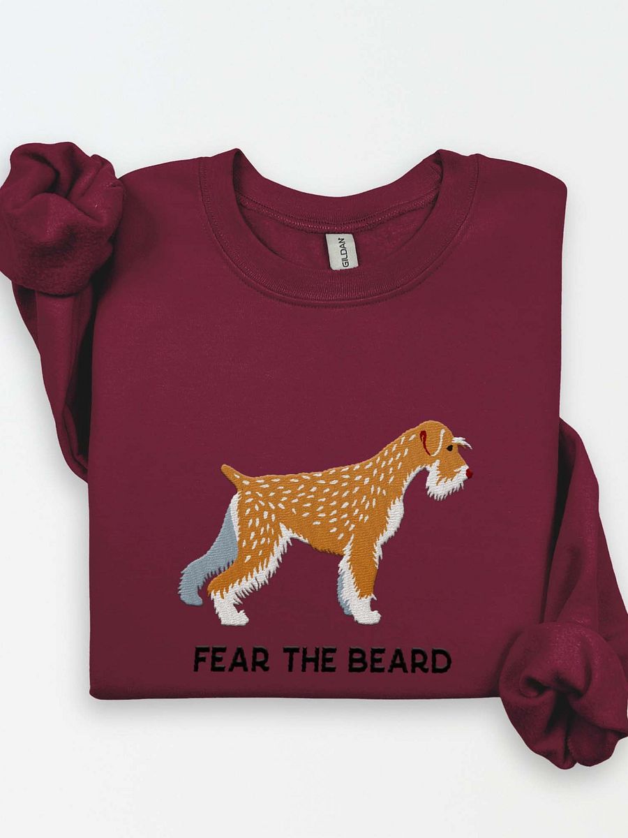 Fear the Beard Sweatshirt (Embroidered) of a Standard Schnauzer(Wheaten) product image (1)