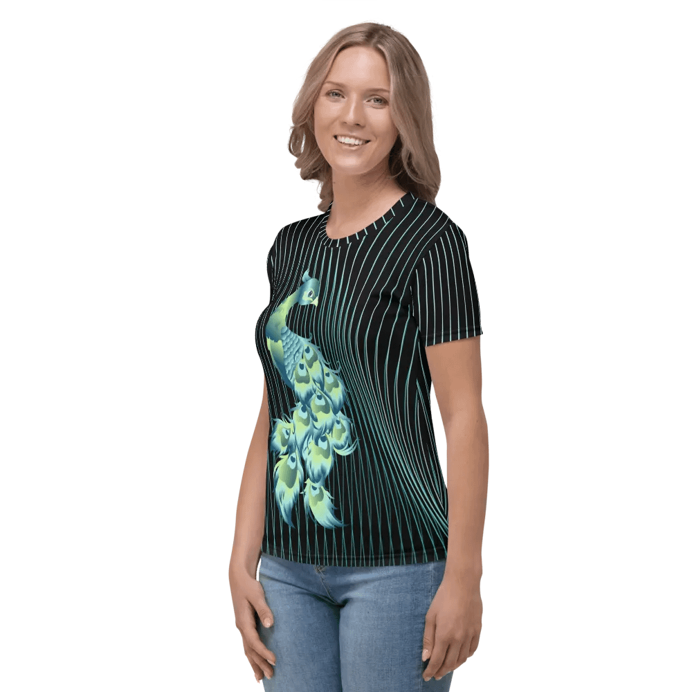 Pretty Peacock All Over Print T-shirt product image (3)