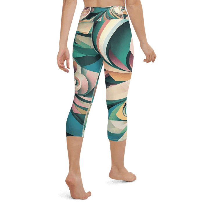 Abstract Lithographic Pattern Design Yoga Capri Legging - V6 product image (1)