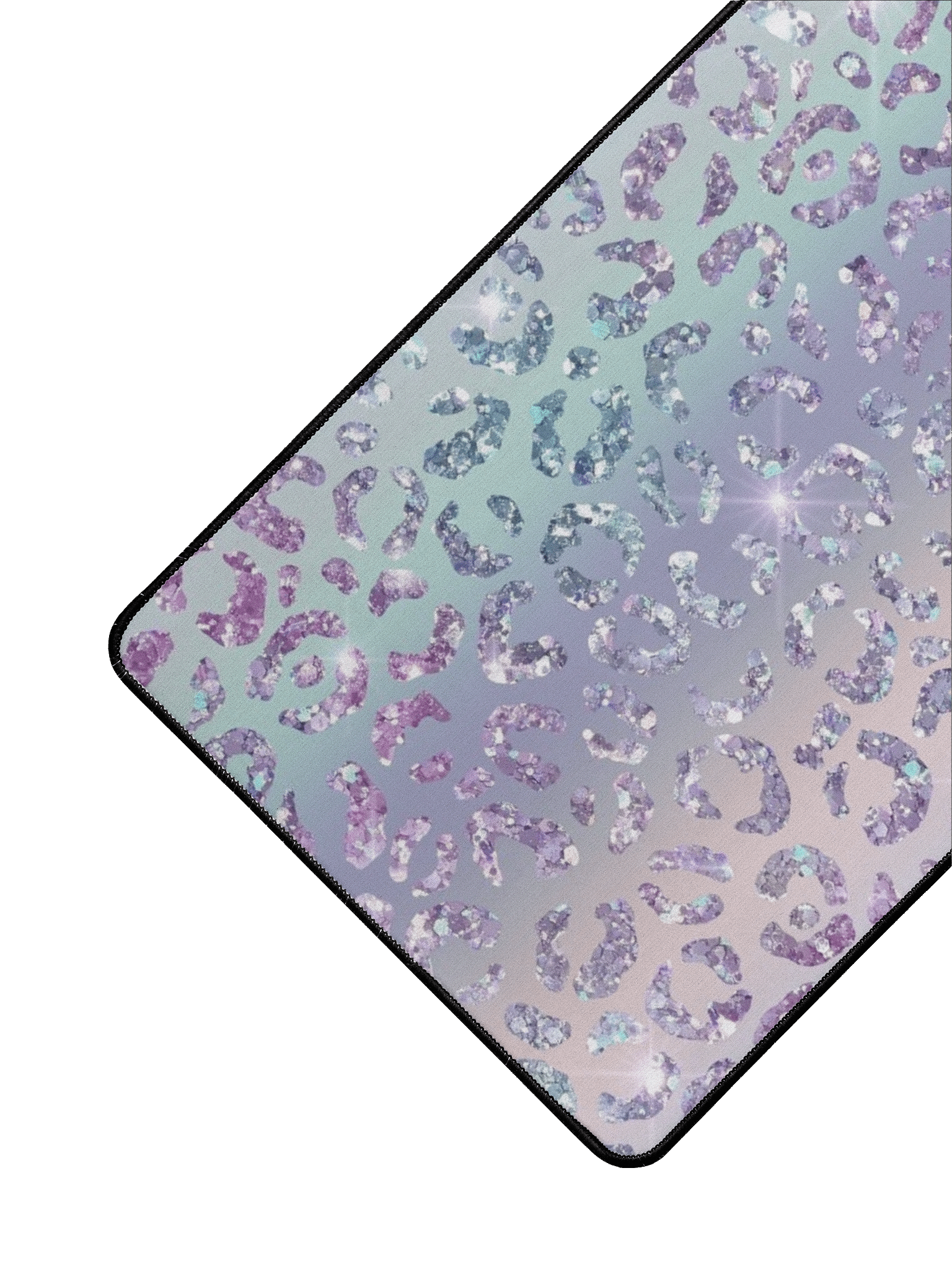 Iridescent Glitter Leopard Pattern Desk Mat product image (3)