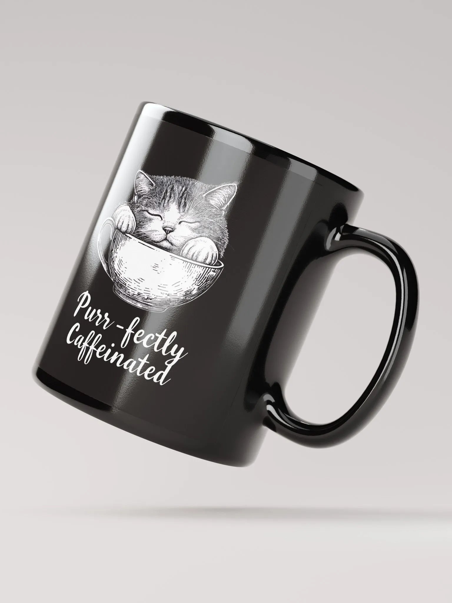 Purr-fectly Caffeinated Cat Lover Coffee Humor product image (3)