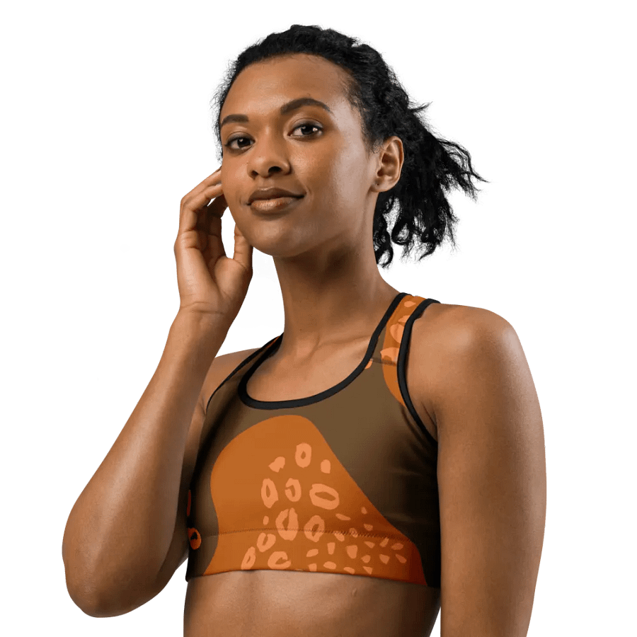 Orange Flowing Depths All-Over Sports Bra product image (3)