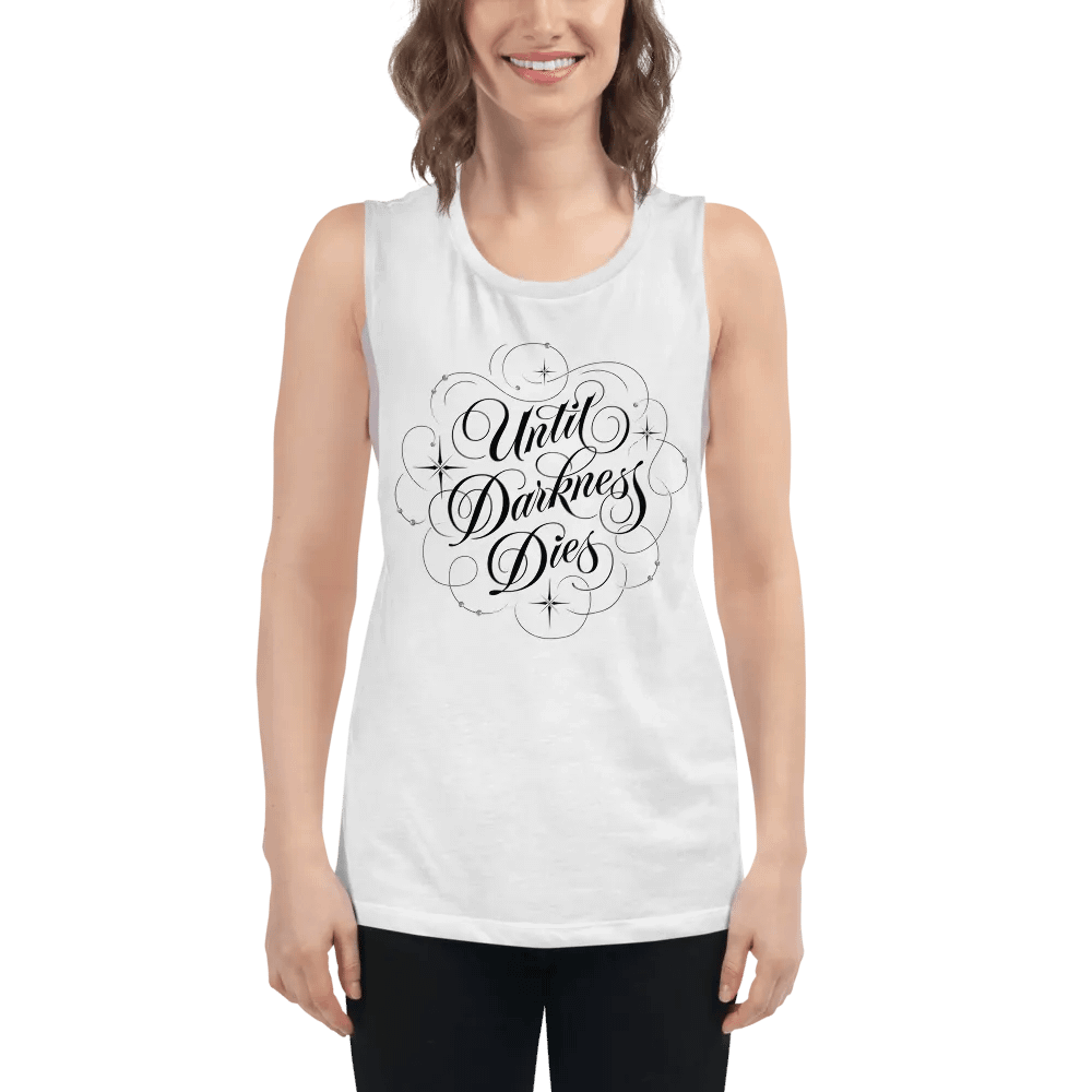 Until Darkness Dies (swirls design) Bella+Canvas Women's Flowy Muscle Tank product image (51)