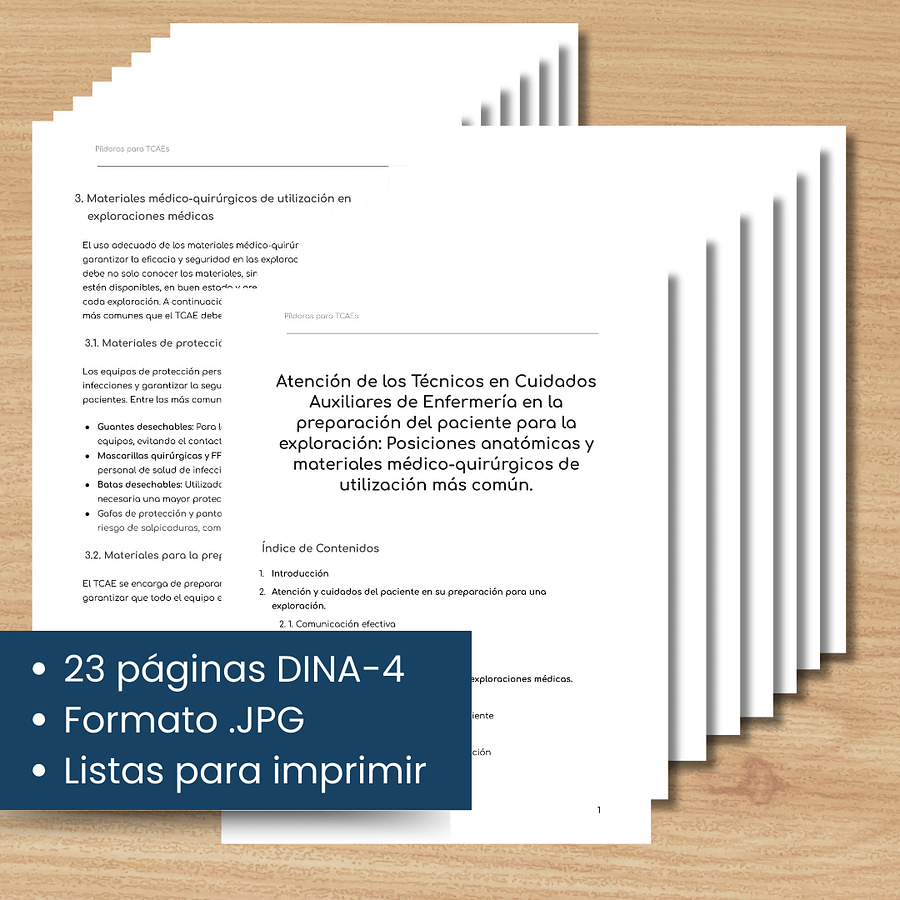Preparación del paciente para la exploración: Posiciones anatómicas y materiales médicoquirúrgicos. product image (3)
