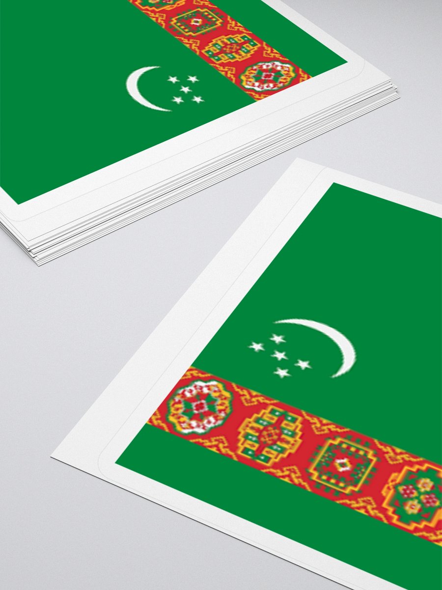 Turkmenistan Flag Sticker | Crescent and Guls Design | Durable Vinyl | 3 Sizes product image (12)