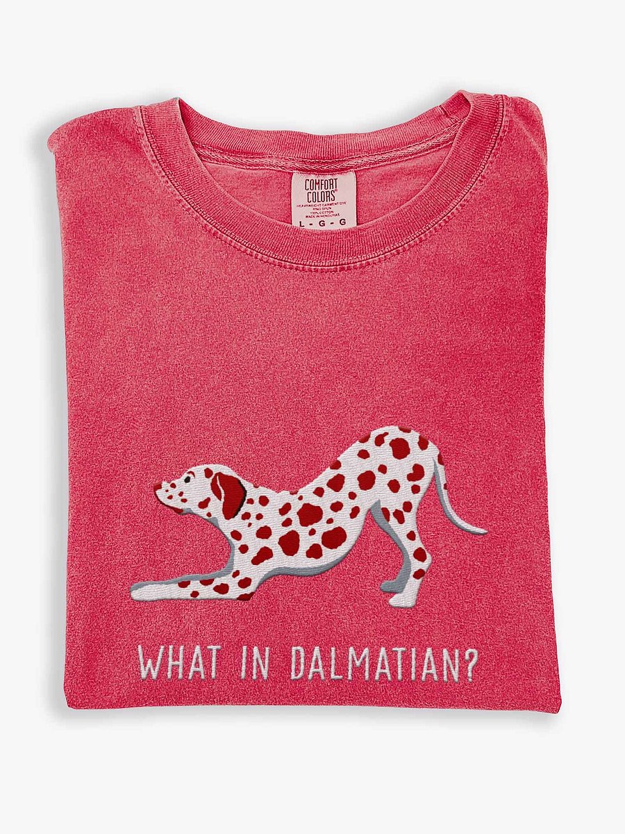 What in Dalmatian? T-Shirt(Embroidered) of a Dalmatian(Liver) product image (1)