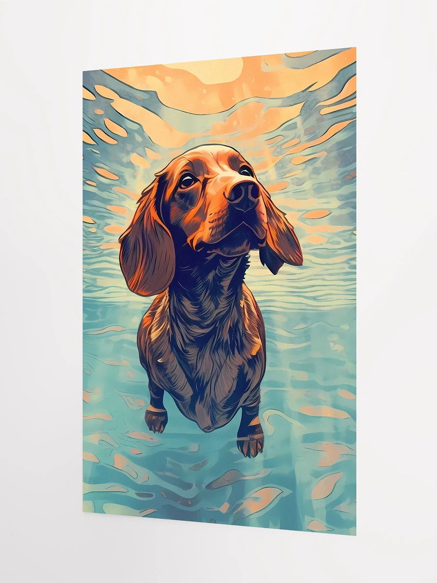Red Dachshund Swimming Enjoying the Water Matte Poster product image (5)