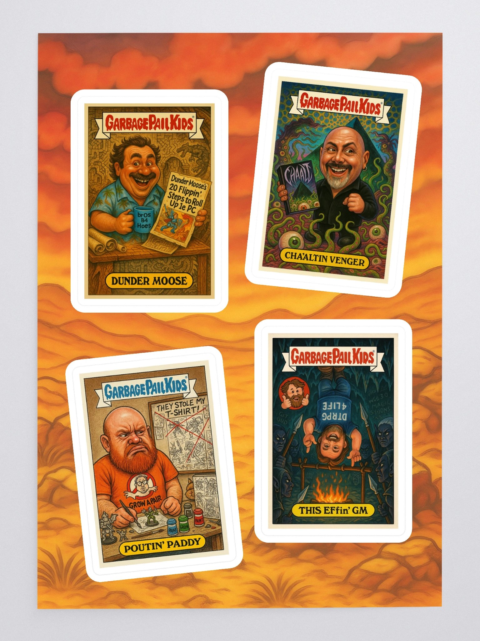 GPK Parody Sticker Sheet [TTRPG Twitter Edition] Sheet 1 product image (3)