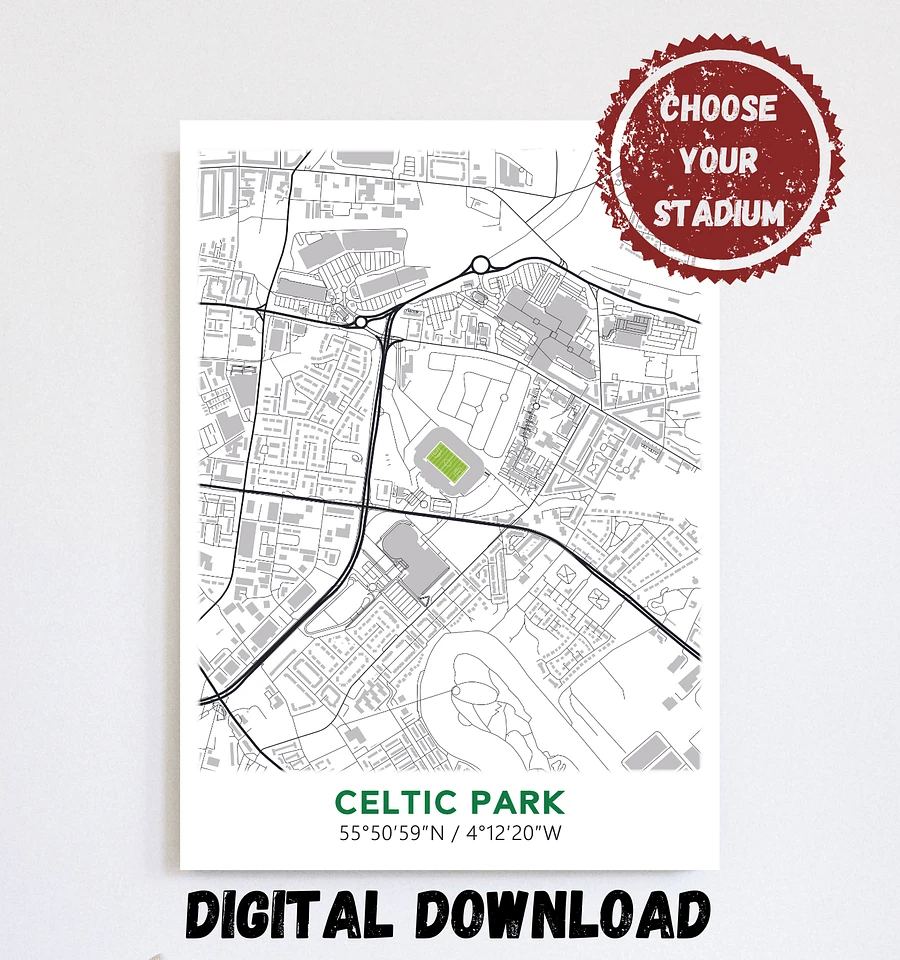 Celtic Park Map Design Digital Download product image (1)