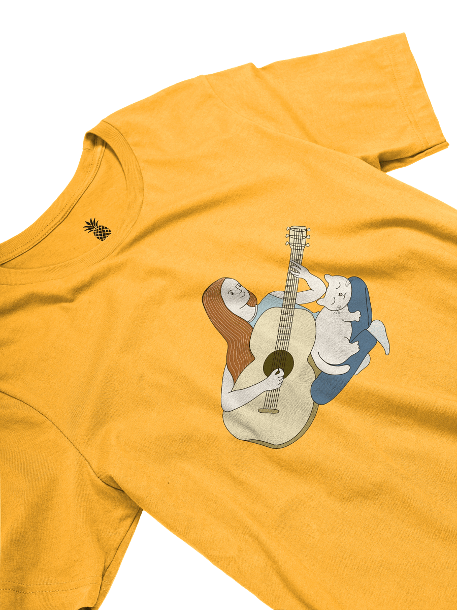 Woman Playing Acoustic Guitar and Her Cat Unisex T-Shirt product image (33)