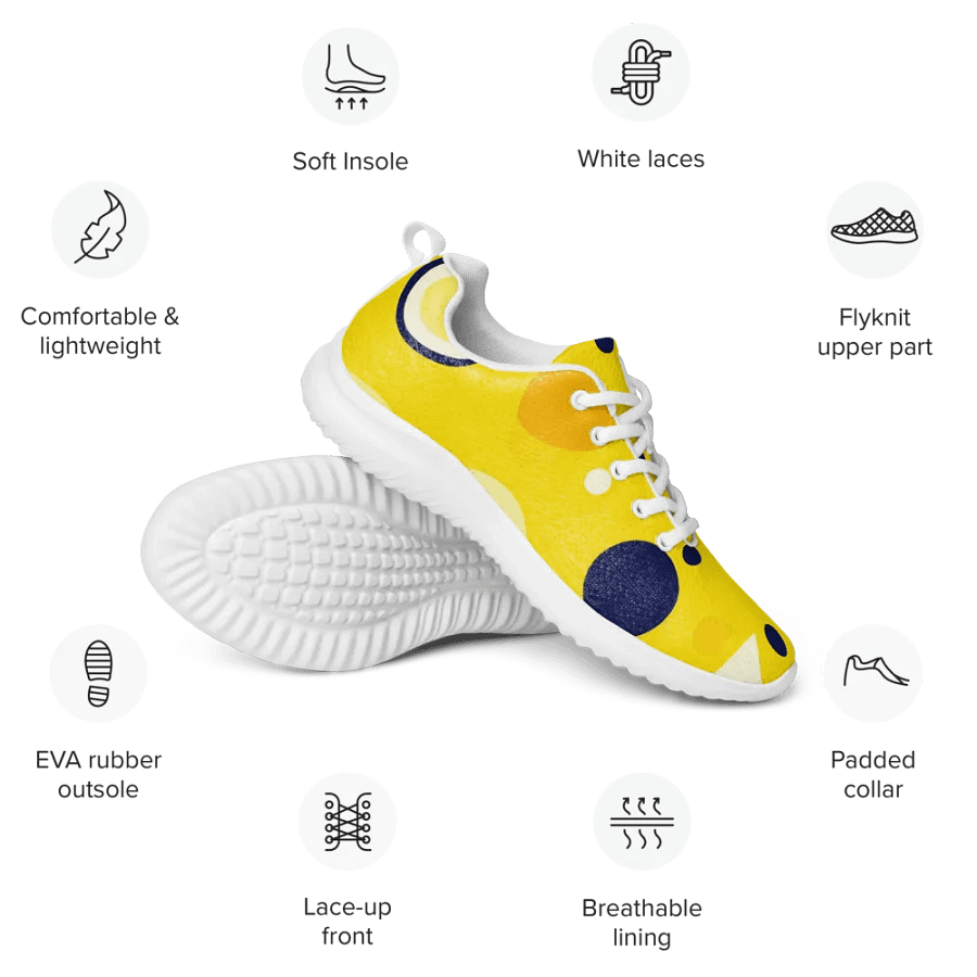 Yellow Abstract Women's Athletic Shoes #559 product image (5)