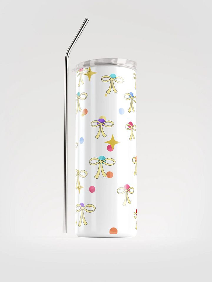 Ribbon 20 oz Stainless-Steel Tumbler with reusable Straw / leak proof cup lid, Tumbler Mug Drinkware Flasks product image (1)