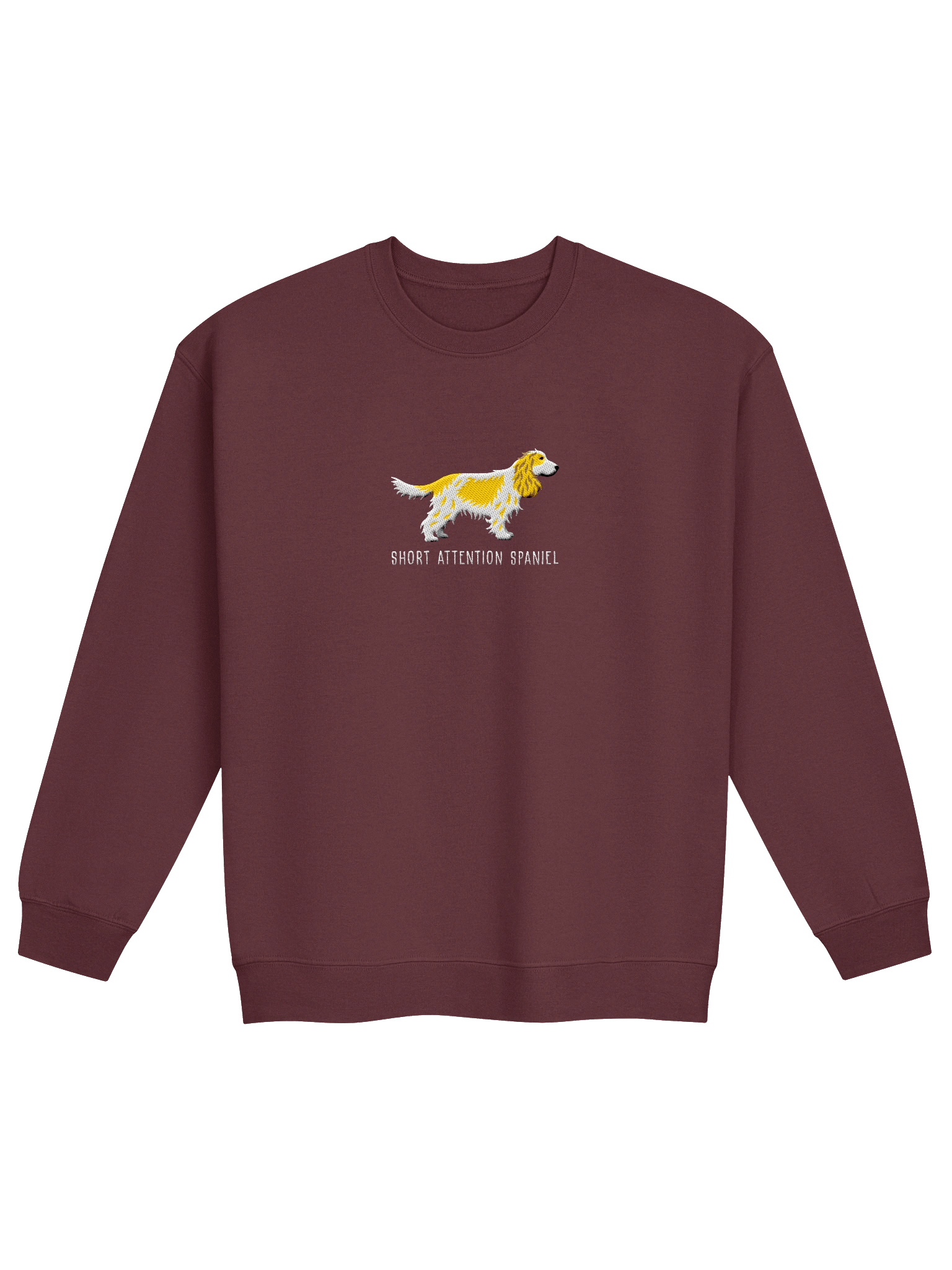 Short Attention Spaniel Sweatshirt (Embroidered) of an English Cocker Spaniel(Lemon & White, Full Tail) product image (5)