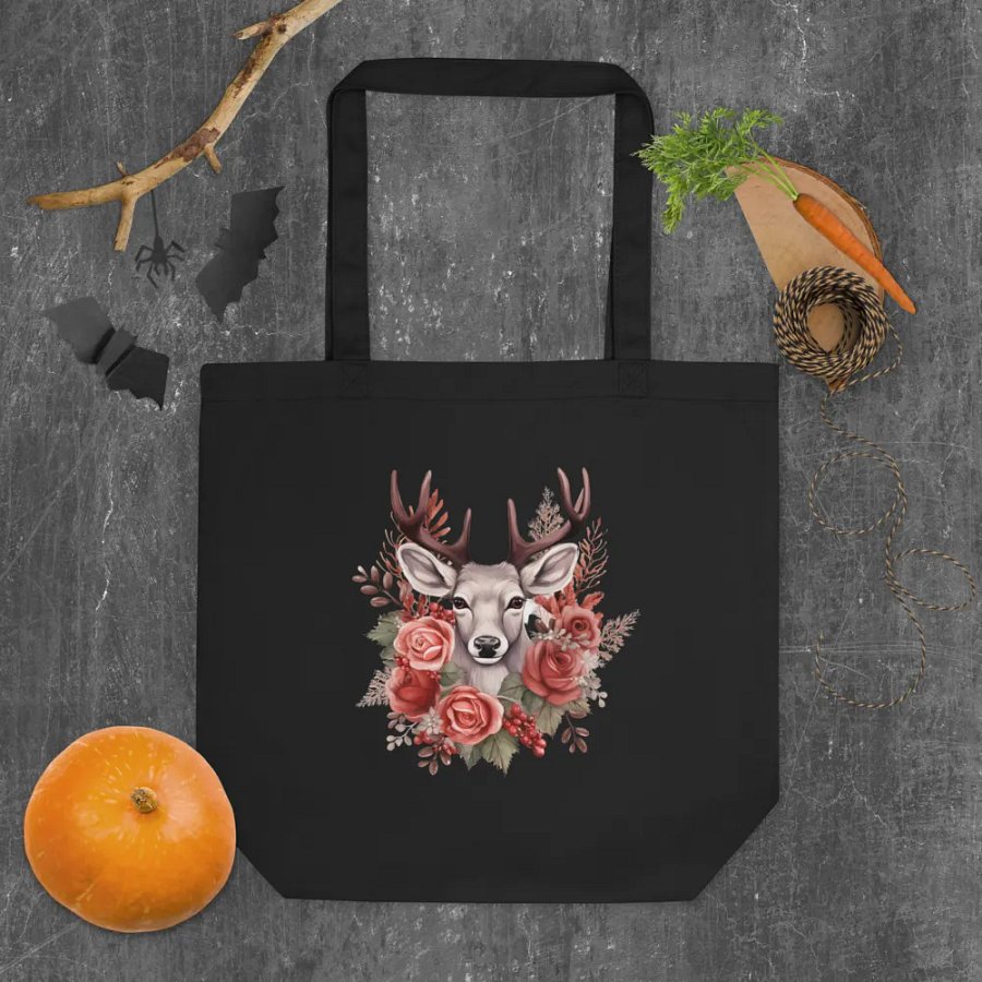 Floral Majesty Deer Tote Bag product image (5)