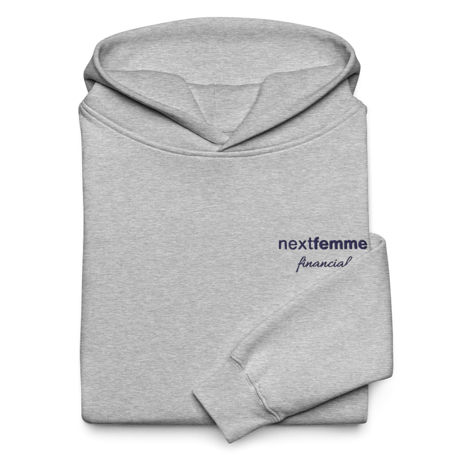Relaxed Fit Unisex Hoodie with Navy Logotype product image (8)