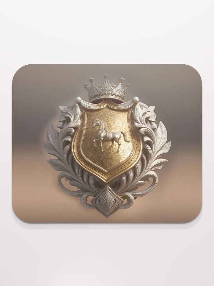 White & Gold Horse Classic Mouse Pad product image (2)