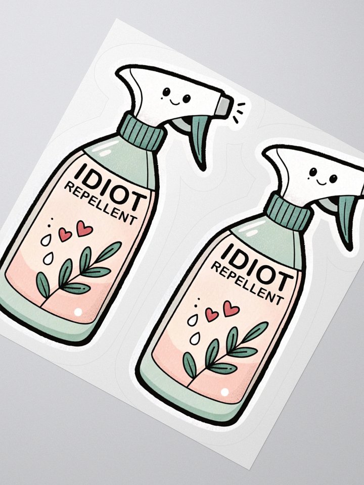 Idiot Repellent Spray Bottle Sticker - Funny Anti-Annoyance Decal product image (2)