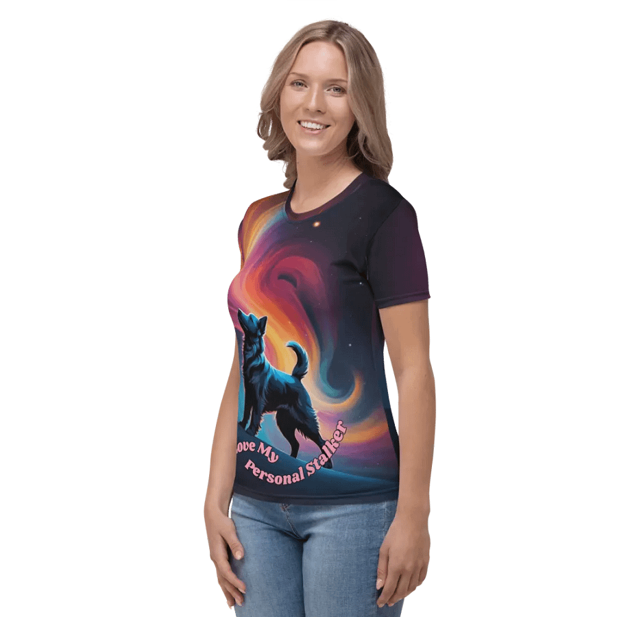 I Love My Personal Stalker Dog All Over Print T-shirt product image (5)