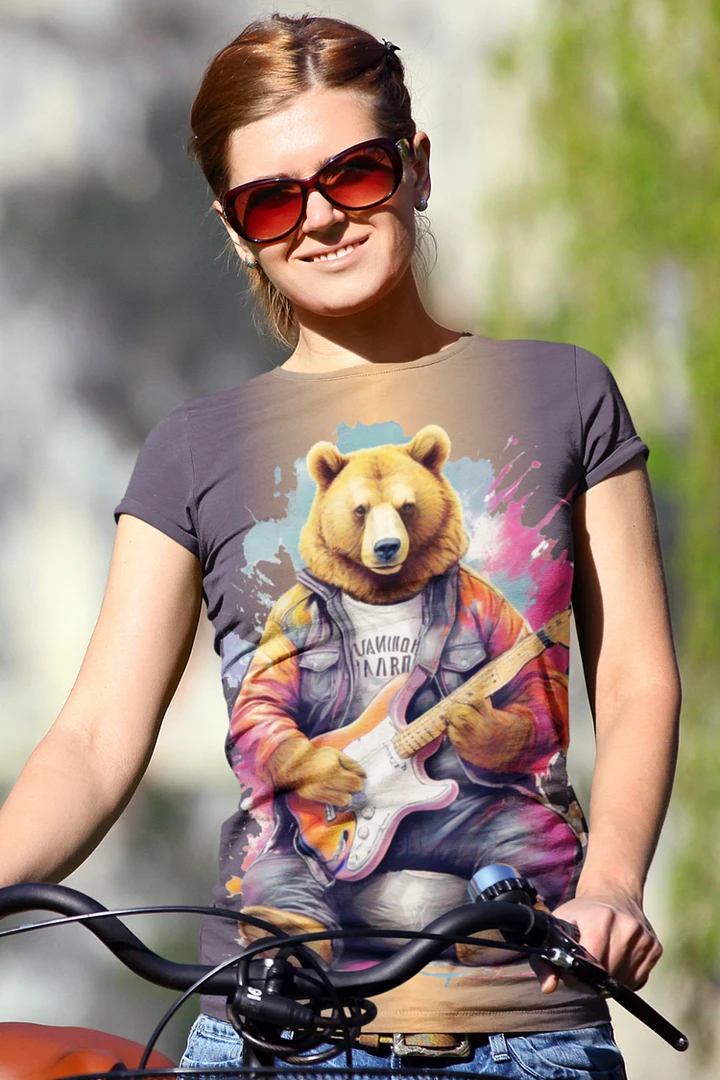 Bear Playing Guitar All Over Print T-shirt product image (1)