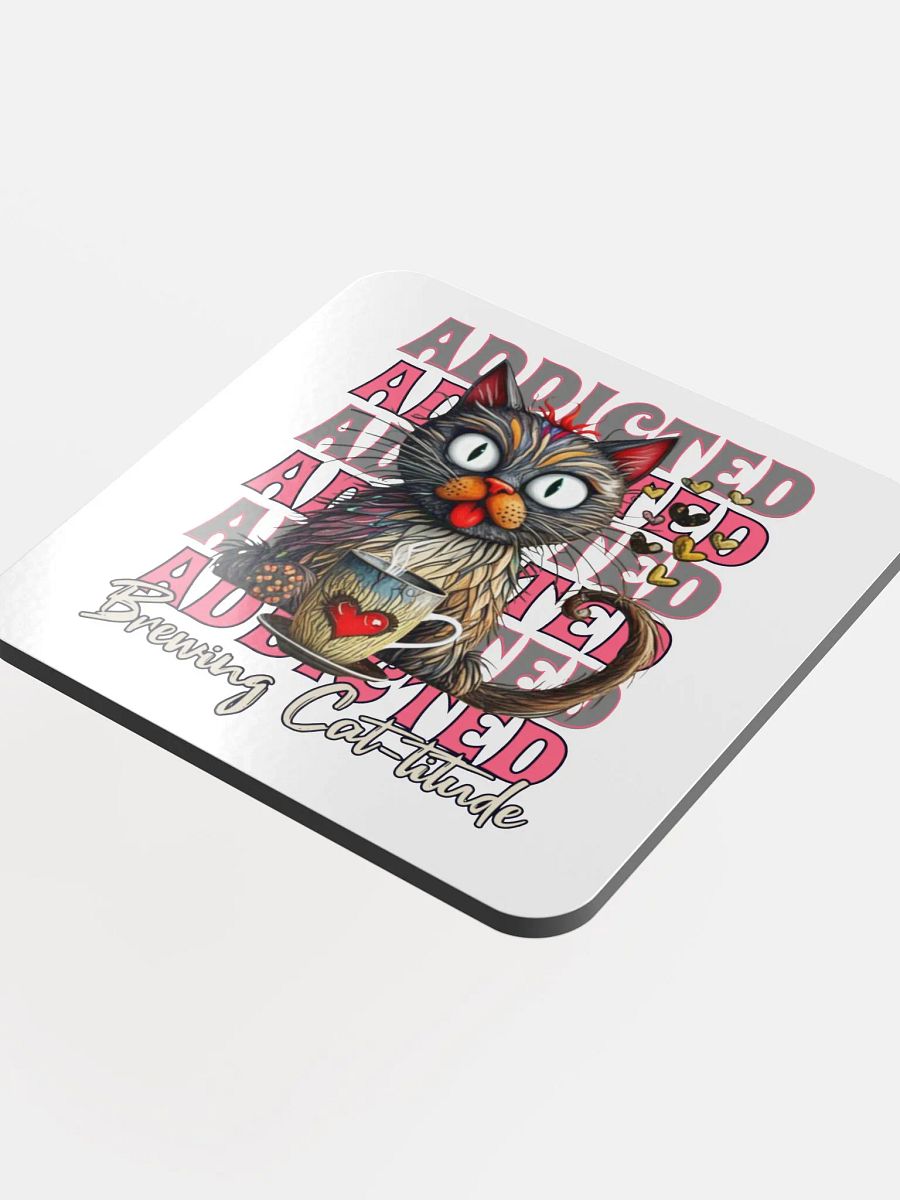 Addicted Brewing Cat-titude Glossed Cork Coaster product image (4)