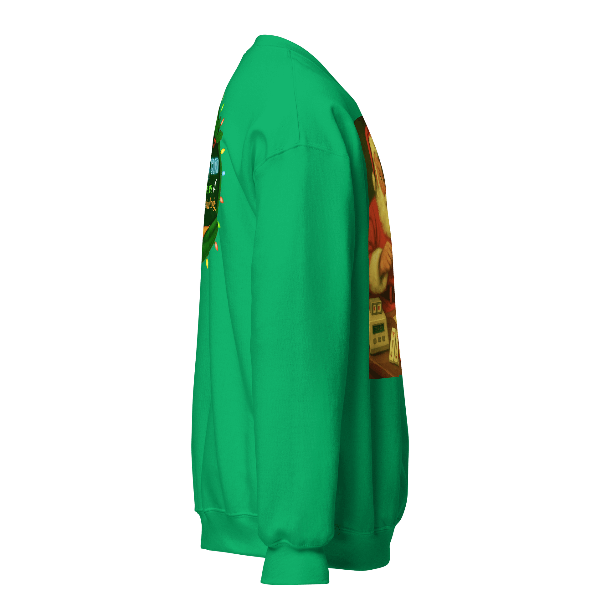 Skeptical Santa Crewneck Sweatshirt Green product image (3)