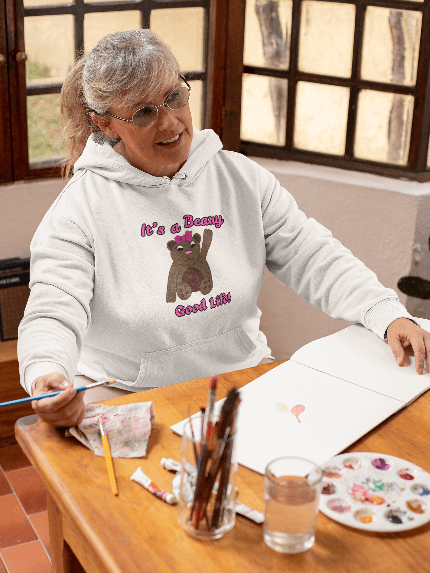 "It's a Beary Good Life!" Hoodie with Cartoon Character for Women product image (1)