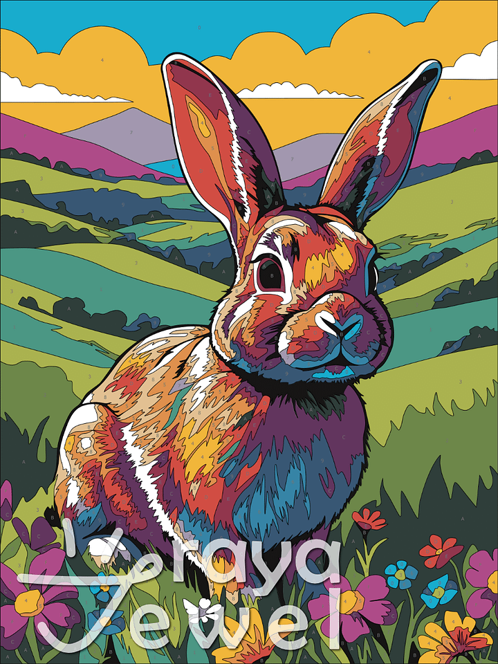 Rabbit! Color by Number Coloring Page product image (1)