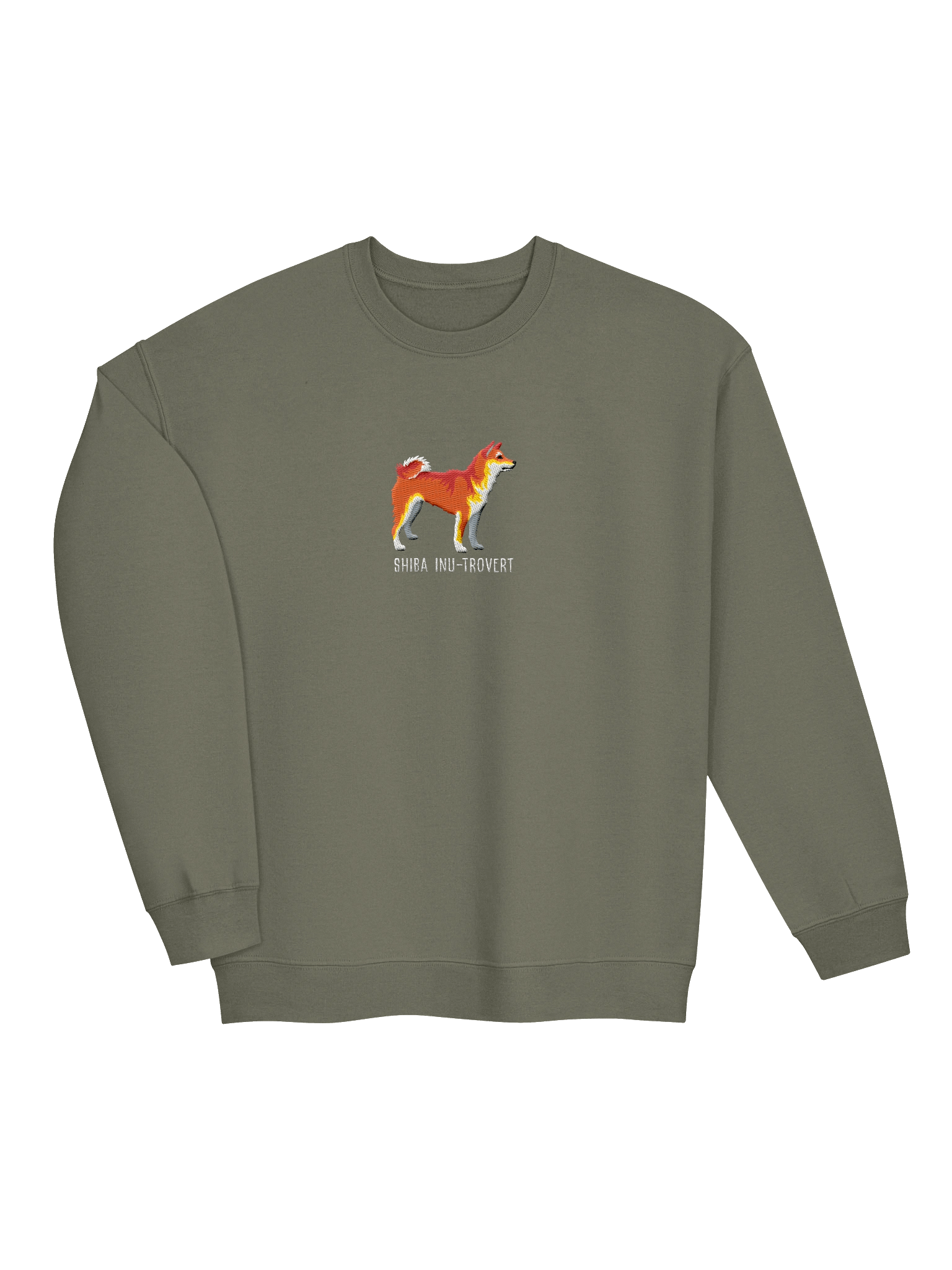 Shiba Inu-Trovert Sweatshirt (Embroidered) of a Japanese Shiba Inu(Red) product image (19)