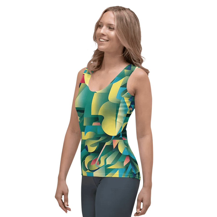 Abstract Lithographic Pattern Design Tank Top - V8 product image (3)