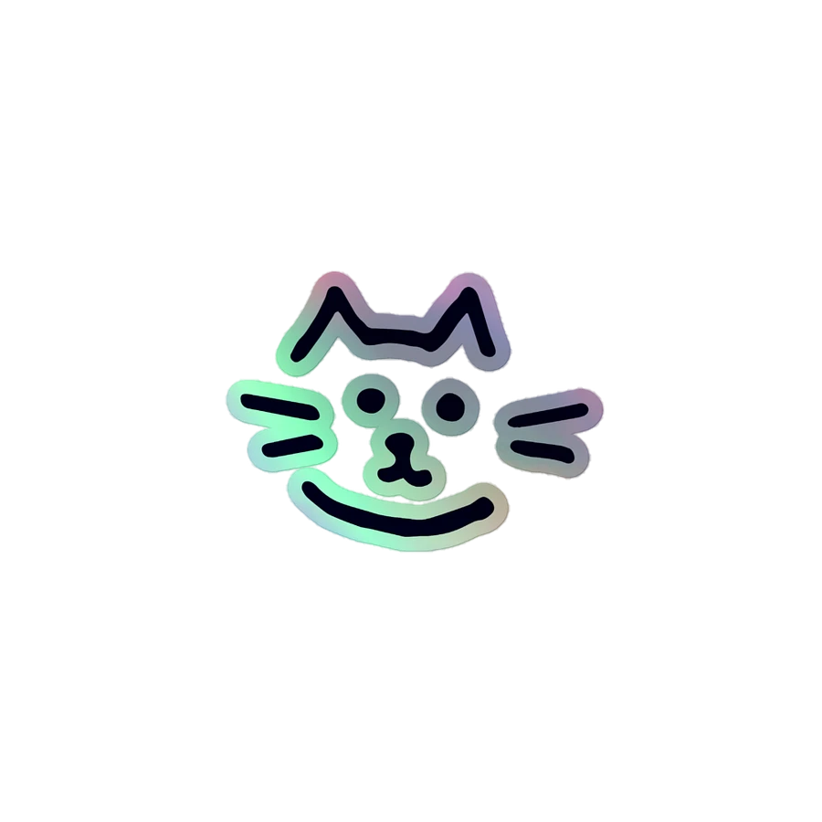 Kiss-Cut Holographic Sticker: Simple Cat product image (1)