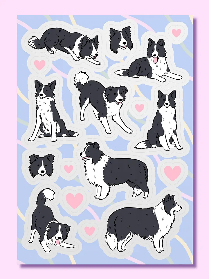 Border Collie Love Sticker Sheet product image (1)