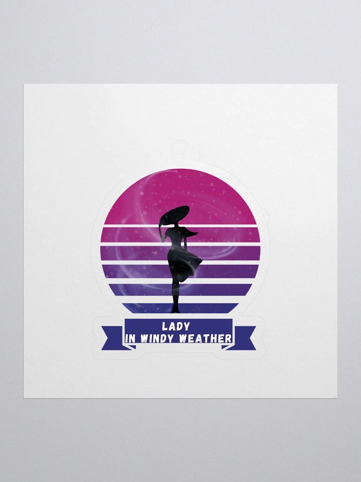 Lady in Windy Weather Sticker product image (1)