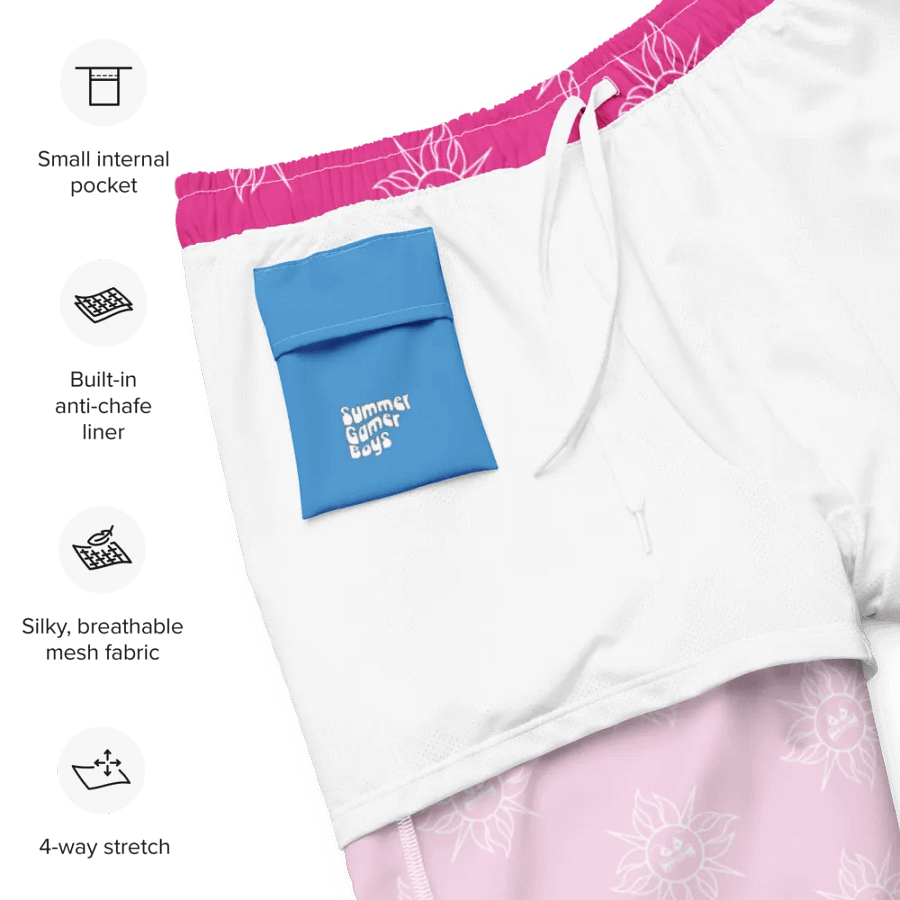 Summer Gamer Boys Swim Trunks (PINK) product image (5)