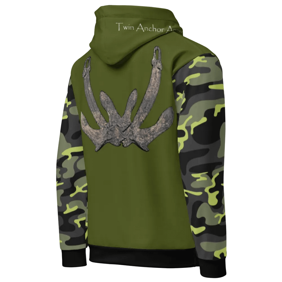 Camouflage & Green Anchor Hoodie product image (6)
