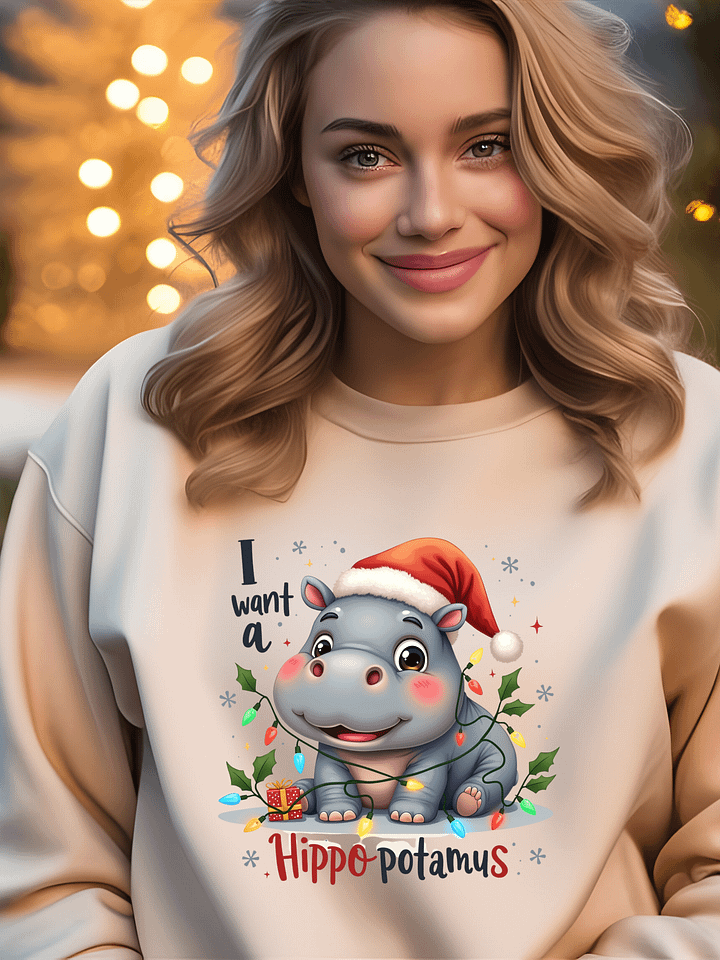 🎄 I Want a Hippopotamus for Christmas Sweatshirt product image (2)