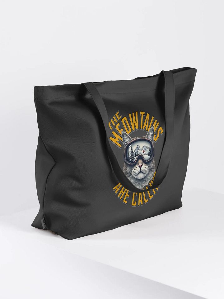 The Meowtains Are Calling Cat Skiing Organic Tote Bag product image (1)