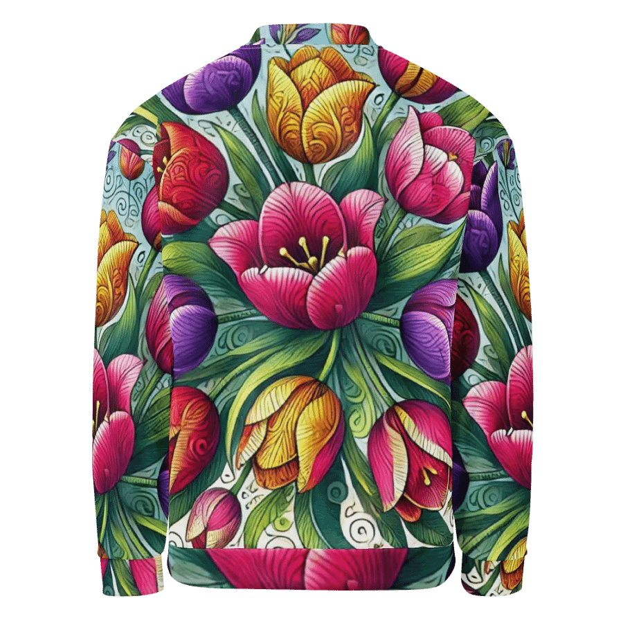 Whimsical Blooms Custom Bomber Jacket | AI Design product image (2)