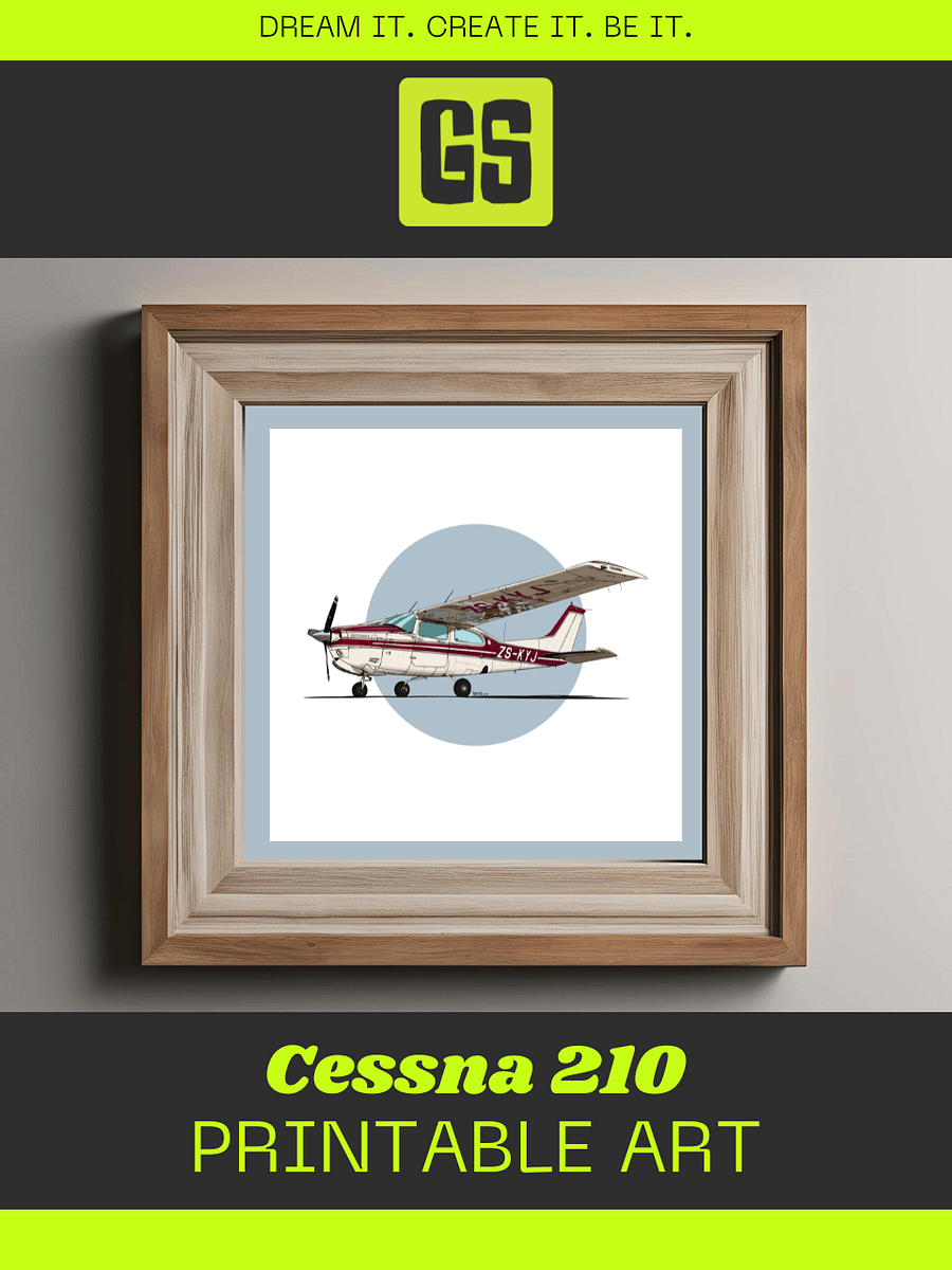 Cessna 210 Centurion ZS-KYJ Digital Printable Aviation Art Square Size Perfect Gift for Pilots & Enthusiasts product image (3)