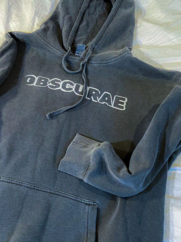 OBSCURAE Black Wash Lightweight Fleece-Lined Slouch Hoodie product image (1)